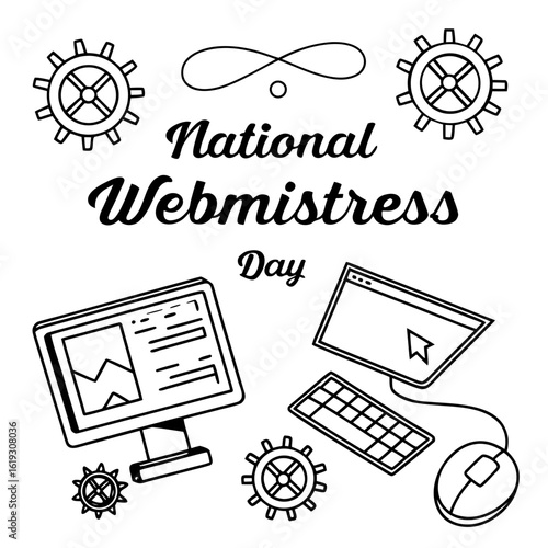 NATIONAL WEBMISTRESS DAY vector illustration