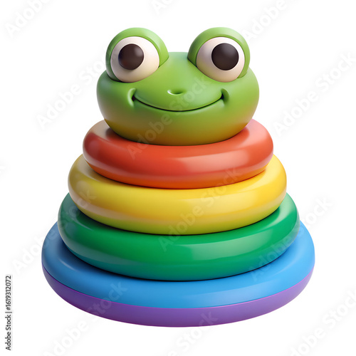 Frog Rainbow Stacker Toy  3D illustration
