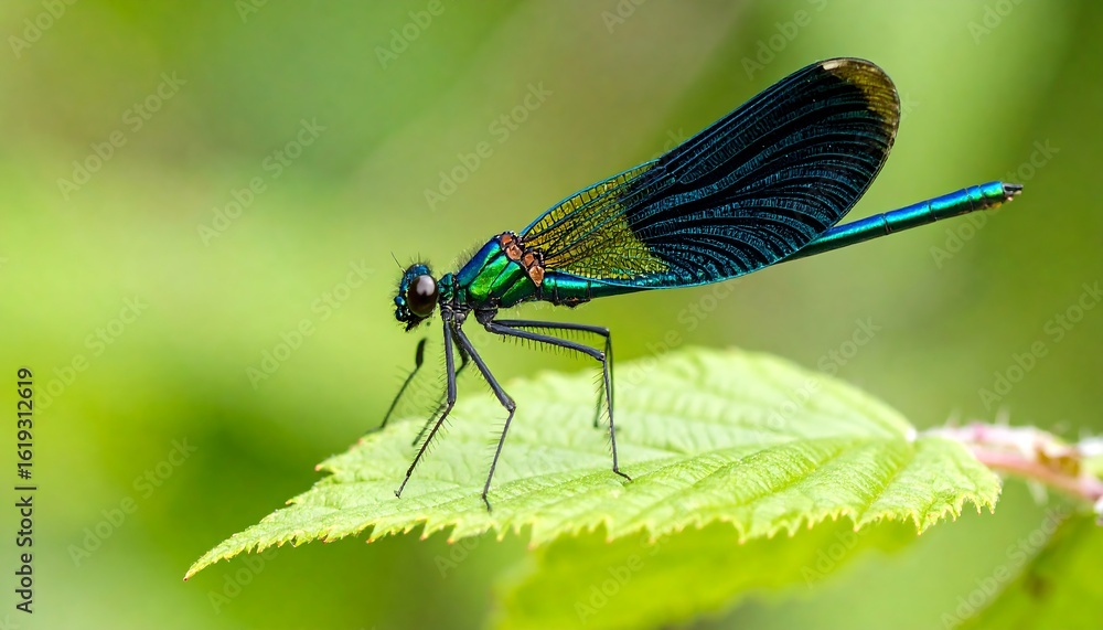 Vibrant dragonfly perched on a leaf Vibrant dragonfly perched on a leaf