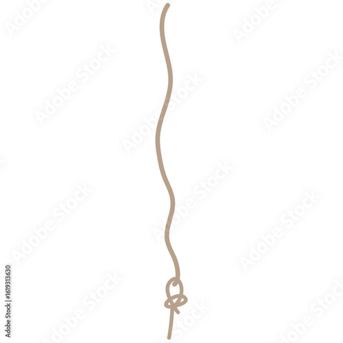2d  rope illustration in a soft curved shape, appearing loose and flowing, representing flexibility and abstract motion on white background.