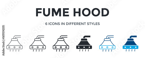 Fume Hood Icon In Different Style Vector Illustration. Designed In Thin Line, Regular Line, Bold Line, Glyph, Color Line, And Color Glyph Style Can Be Used For Web