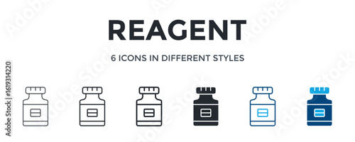 Reagent Icon In Different Style Vector Illustration. Designed In Thin Line, Regular Line, Bold Line, Glyph, Color Line, And Color Glyph Style Can Be Used For Web