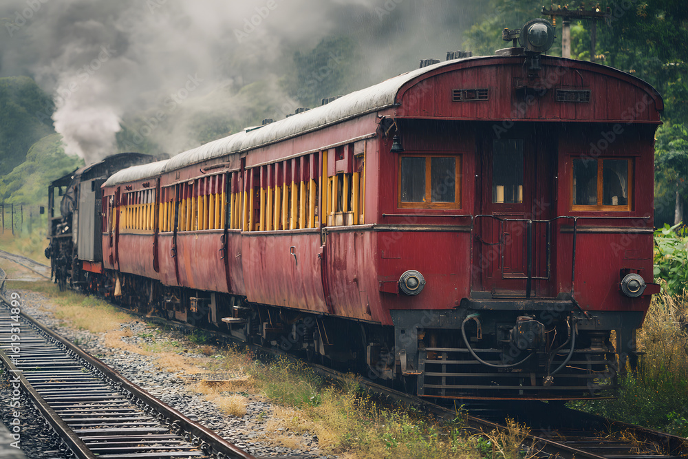 Fototapeta premium Old retro steam train