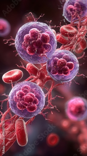 Dynamic medical graphic showing immunemediated red blood cell clearance in spleen typical of warm autoimmune hemolytic anemia.