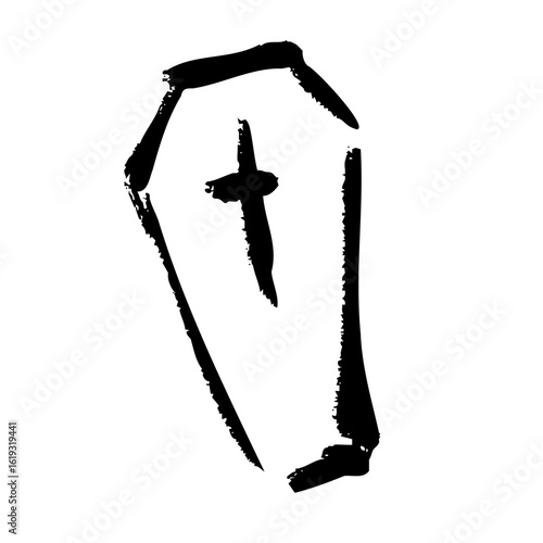 手描きの棺桶のイラスト