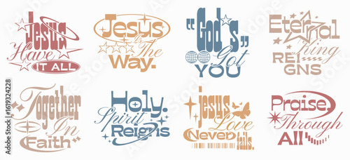 Vintage Christian Quotes Graphic Tee collection, Faith Urban Typography T-shirt Design set, Spiritual T shirt Print, Christianity Religion Poster Bundle
