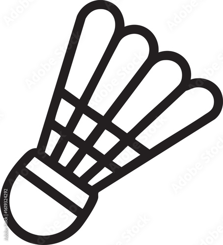 Line Art Vector Of Shuttlecock Icon In Minimal Outline Style Representing Badminton Equipment For Sport Game Play And Athletic Activity

