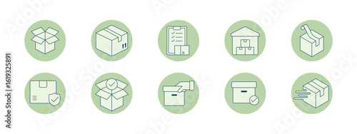 Logistics icons set. Solid vector icon. Simple flat icon. Vector illustrations.