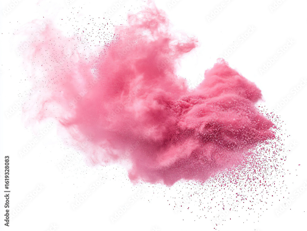 Vibrant Pink Powder Explosion on White Background for Creative Projects Vibrant Pink Powder Explosion on White Background for Creative Projects