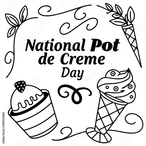 NATIONAL POTS DE CREME DAY vector illustration