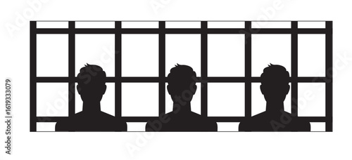 vector three prisoners in prison