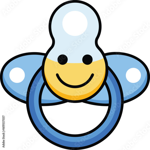 pacifier with smiley face design on transparent background