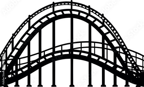 roller coaster silhouette vector illustration, roller coaster black icon, roller coaster symbol