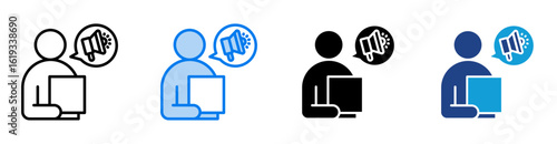 Salesman icon set multiple style collection