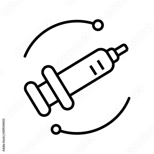 hormone therapy line icon with a syringe

