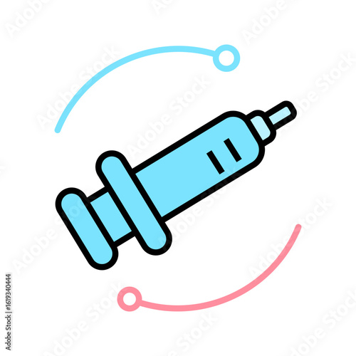 hormone therapy line icon with a syringe
