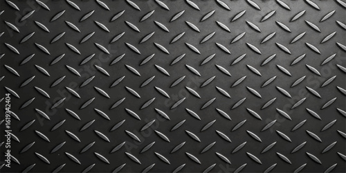 Metal diamond plate texture background with industrial steel pattern and metallic surface design