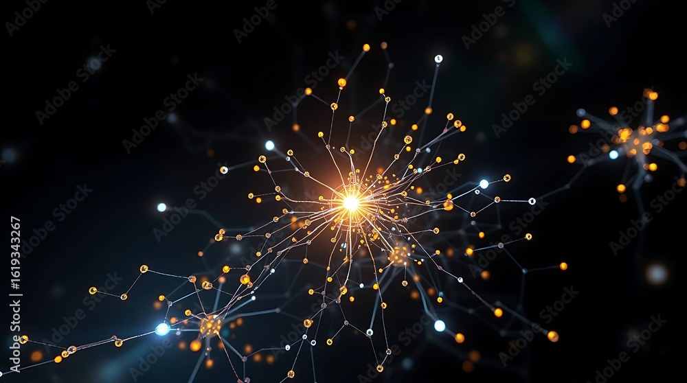 Fototapeta premium Artificial Intelligence Neural Network and DNA Data Growth Concept