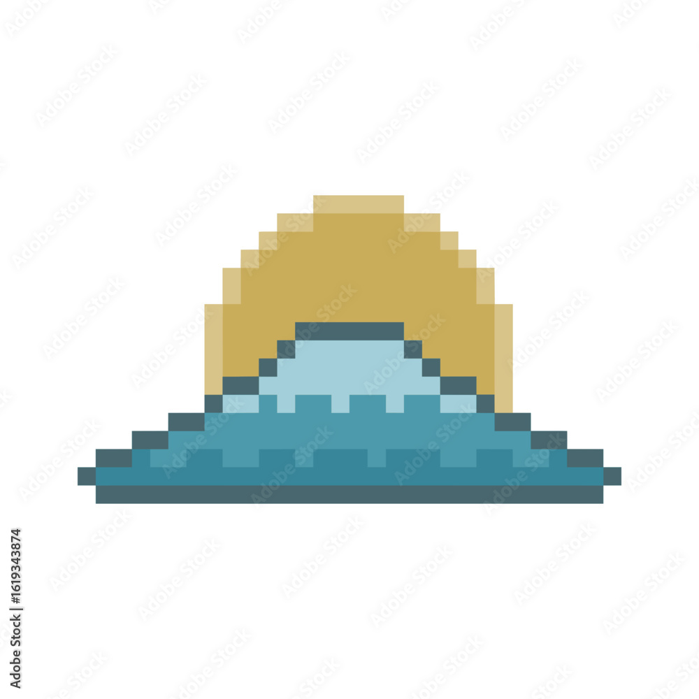 Fototapeta premium mountain fuji nature pixel art