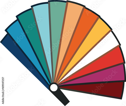 color swatch fan in full spread on transparent background