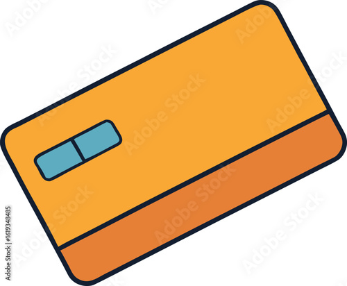 credit card chip and magnetic stripe vector on transparent background