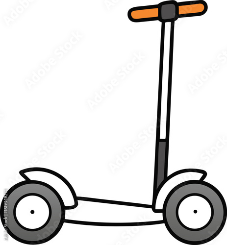 segway scooter with handles on transparent background