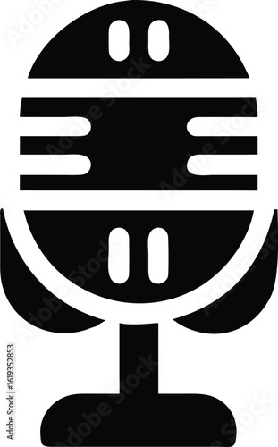 Classic black microphone vector icon