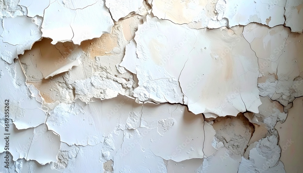 Naklejka premium Minimalist style cracked walls with neutral colors and smooth textures, suitable as a background for modern or artistic designs.