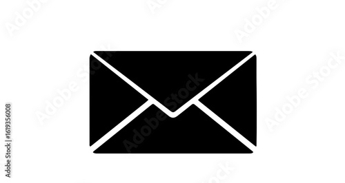 Simple Black and White Illustration of a Sealed Envelope, Representing Communication and Mail