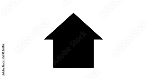 Black Arrow Pointing Upwards on White Simplicity and Direction