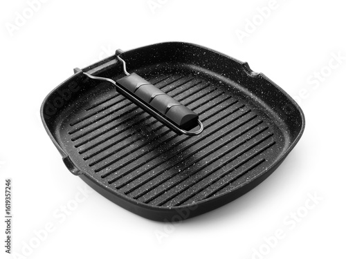 Grill pan isolated on white...