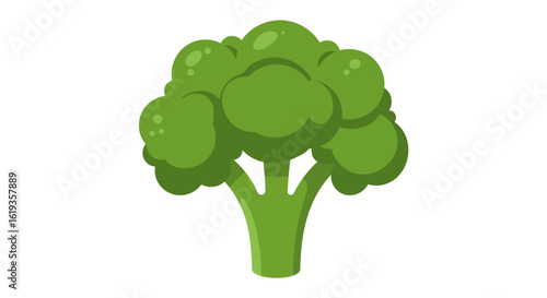 Vibrant green broccoli vegetable illustration. A simple icon representing nutritious food and a wholesome, healthy diet.