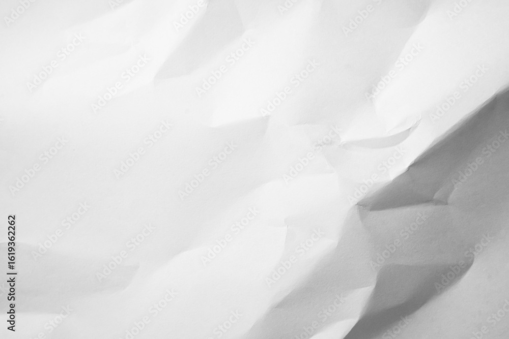 Fototapeta premium White Paper Texture background. Crumpled white paper abstract shape background with space paper for text