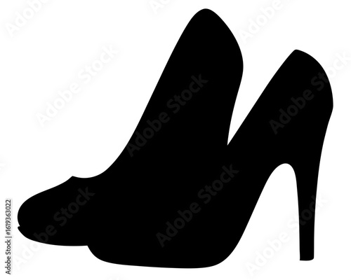 Elegant silhouette of two high heel shoes, perfect for fashion illustration