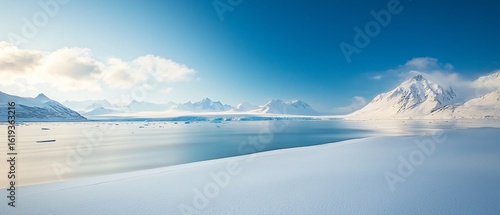 Majestic glacier panorama arctic region nature photography serene environment wide-angle viewpoint