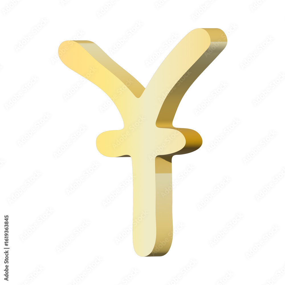 Obraz premium 3d chinese yuan currency symbol. Single element for design