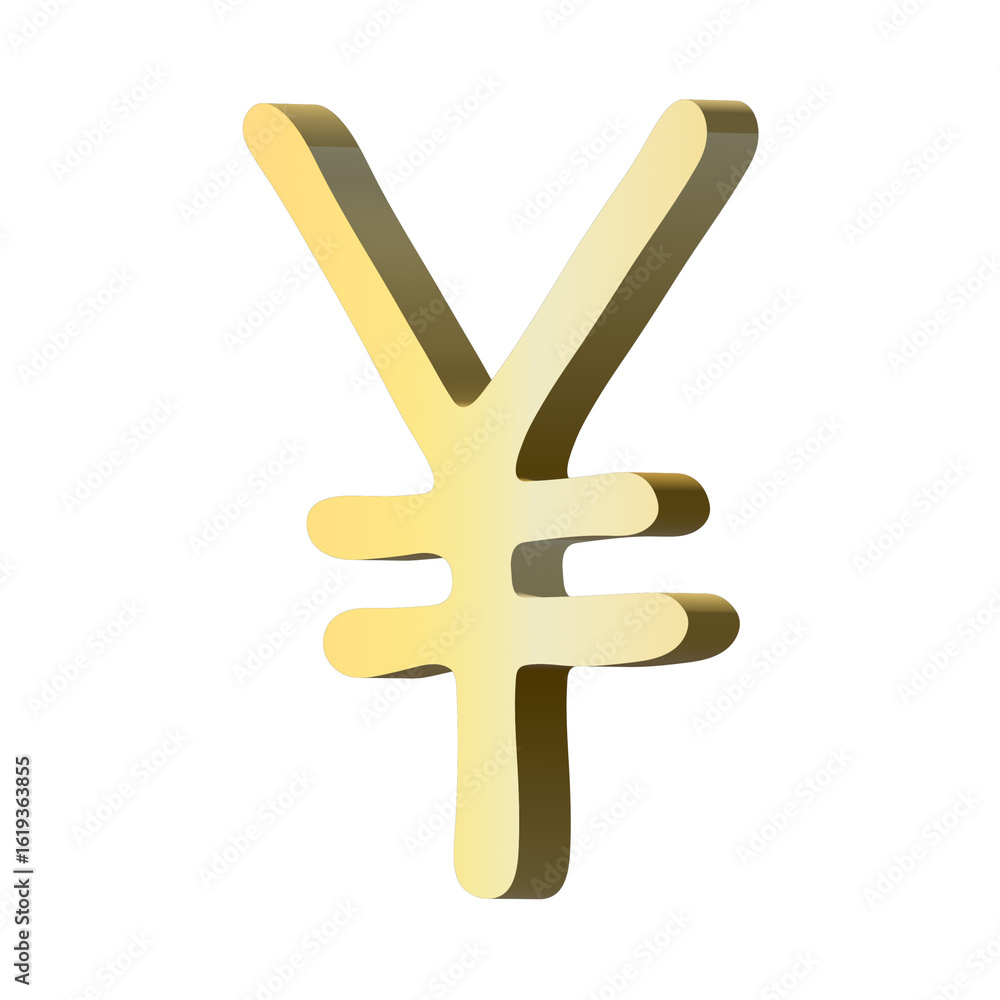 Obraz premium 3d yen currency symbol. Single element for design