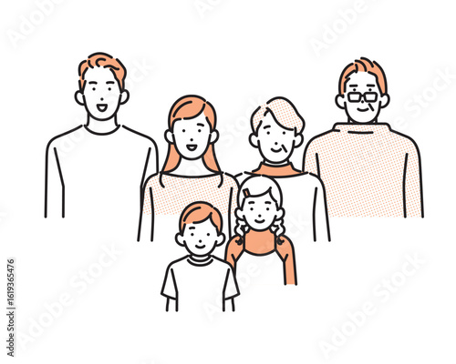 シンプル　イラスト　家族のイメージイラスト 人物セット