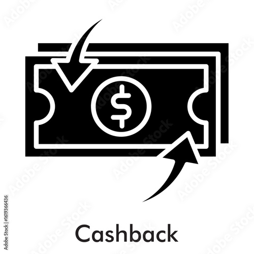 Cashback Icon - Glyph Style