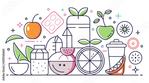 set of icons of vegetables