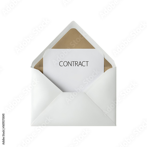 A white envelope with a contract inside