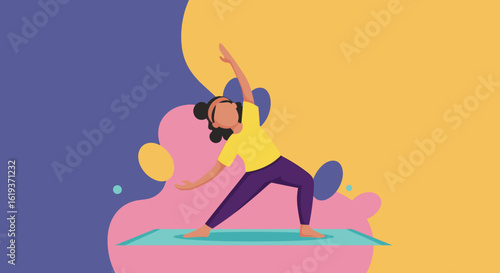 Young woman practicing yoga, perfect for wellness websites or brochures.