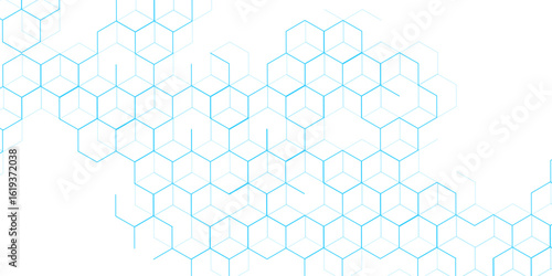 Hexagonal Molecular structure abstract tech network pattern. abstract geometric hexagon shape with connecting lines. connecting Medical science, technology concept background Vector illustration.	
