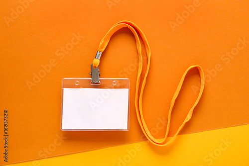 Blank badge with neck lanya...