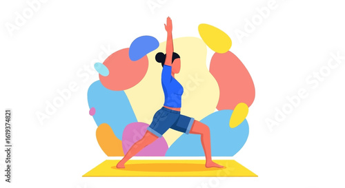 Woman practicing yoga, perfect for wellness websites or fitness apps.