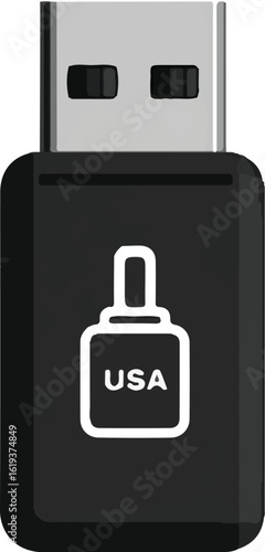 Usb flash drive with usa logo vector illustration