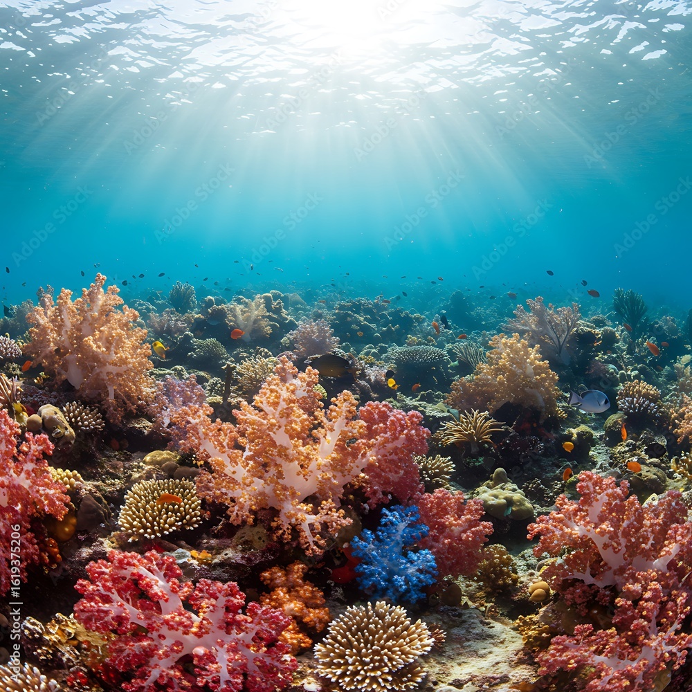 Naklejka premium Sunlit Coral Kingdom