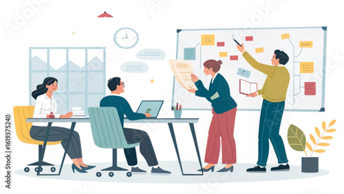 Teamwork and brainstorming session in modern office. Perfect for websites, presentations, and marketing materials.