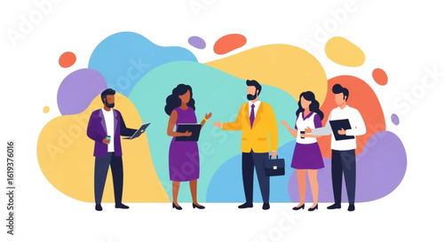 Diverse business team collaborating, perfect for websites, presentations, and marketing materials.