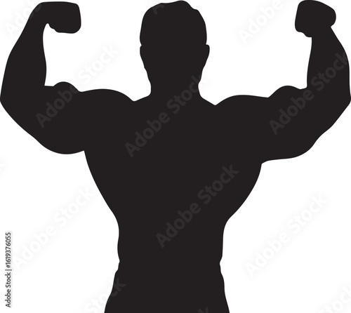 Bodybuilder silhouette vector illustration